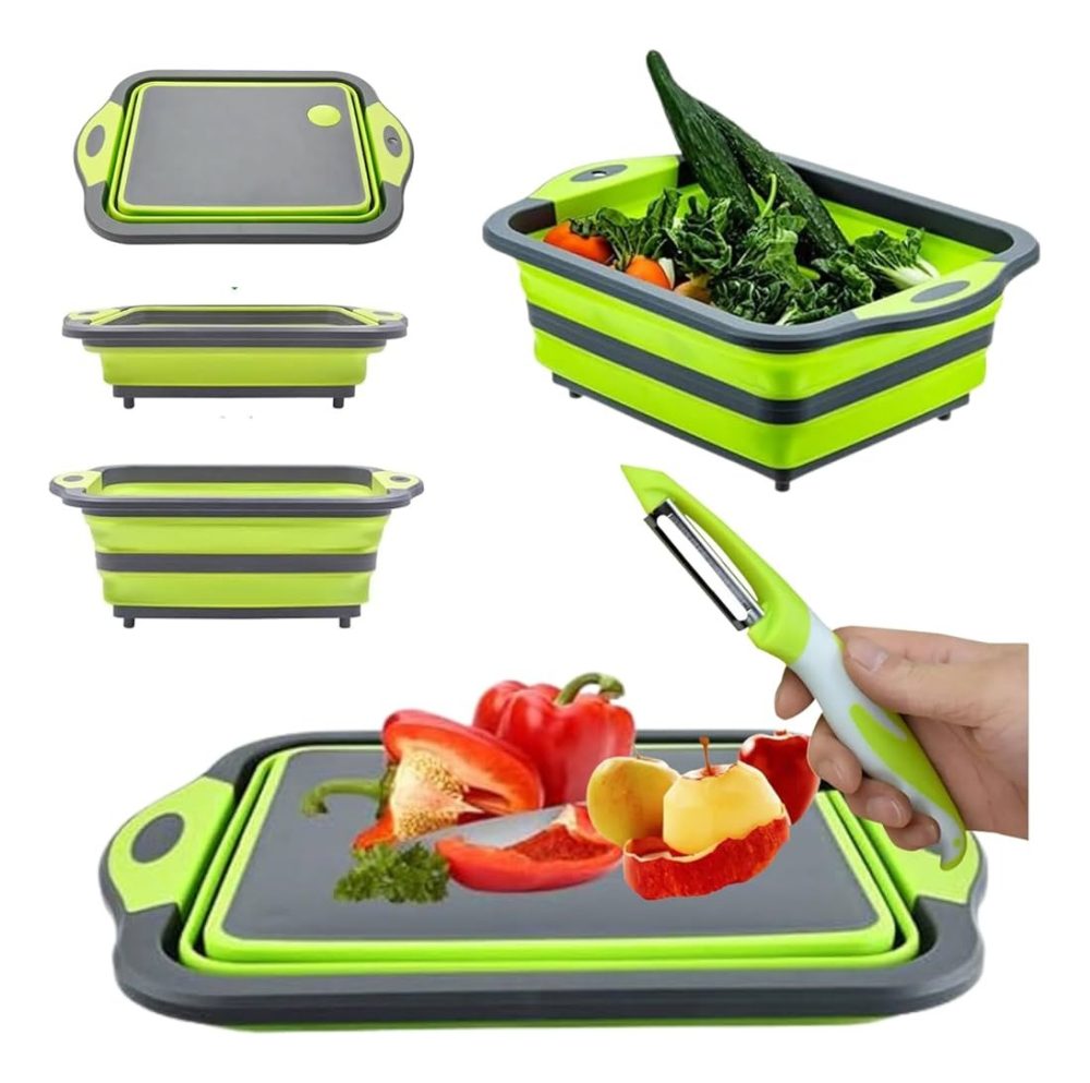 Tabla Cocina Plegable Pileta Motorhome Casa Rodante Tres En Uno Verde