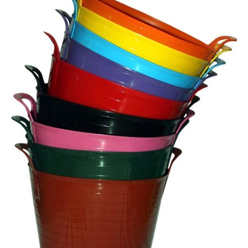 Balde Capazo Flexible Maceta Colores 65 Litros Agua Caballos Celeste