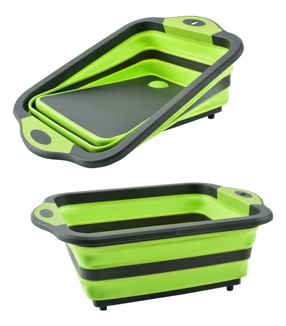 Tabla Cocina Plegable Pileta Motorhome Casa Rodante Tres En Uno Verde - Imagen 8