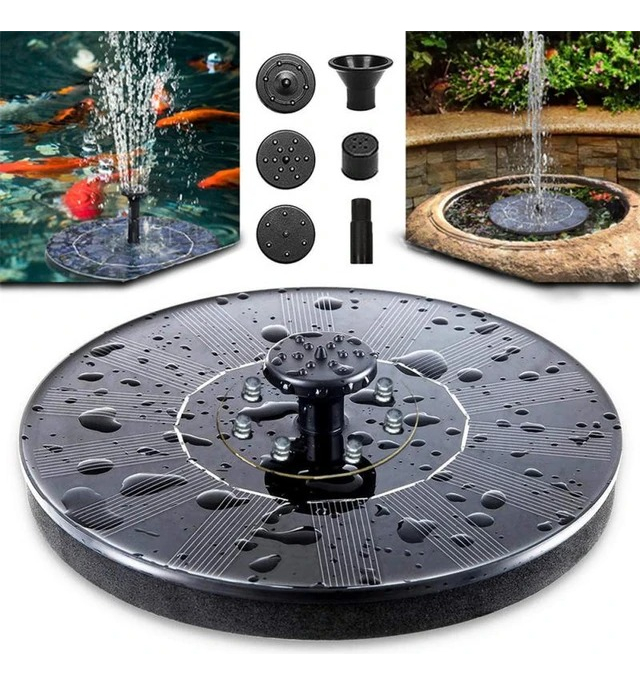 Bomba Solar Fuente Estanque Baño Pájaros Jardín Piscinas Negro - Imagen 9