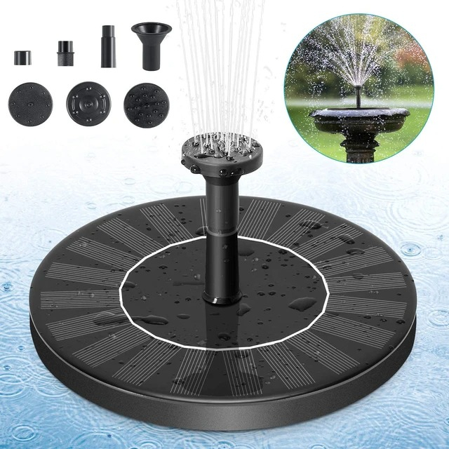 Bomba Solar Fuente Estanque Baño Pájaros Jardín Piscinas Negro - Imagen 6