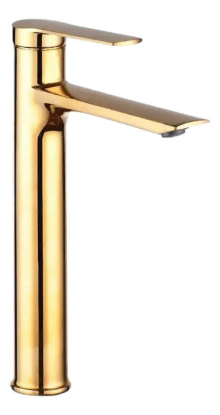 Monocomando Grifería Baño Lavatorio París Alta Oro Dorado Brillante - Imagen 2