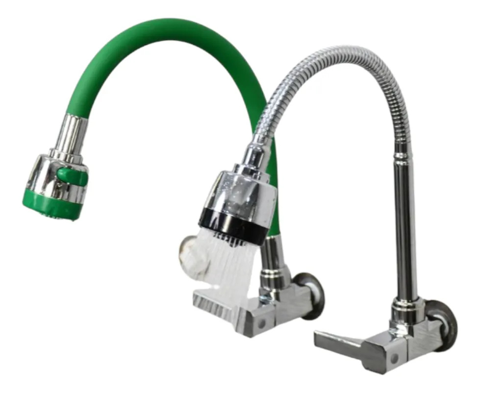 Grifería Solo Agua Fría Flexible Cocina Motorhome Mesada Verde Brillante - Imagen 5