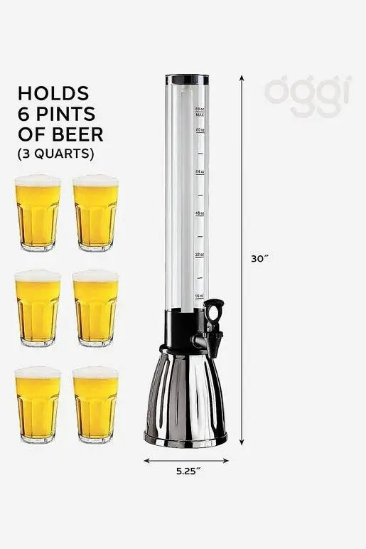 Dispensador De Cerveza 3 Lts. Oro Juguera Chopera Eventos Plateado - Imagen 3