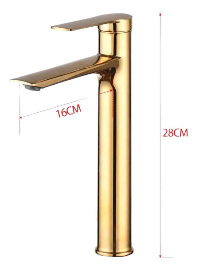 Monocomando Grifería Baño Lavatorio París Alta Oro Dorado Brillante - Imagen 4