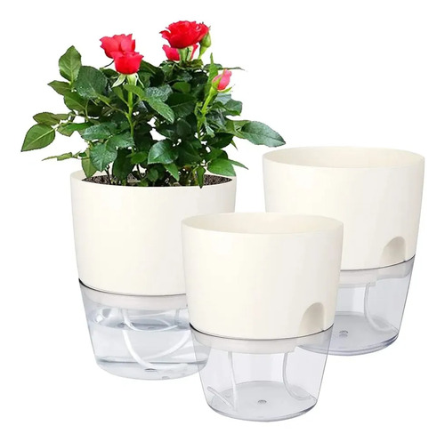3 Macetas Hidropónicas Planta De Interior Oficina Casa 14 Cm
