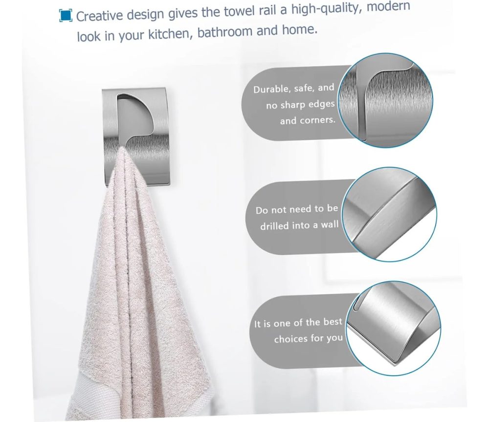 Toallero 4 Unidades Percha Para Toalla Baño Acero Metálico - Imagen 4