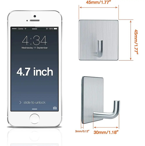 Toallero 2 Unidades Percha Para Toalla Baño Acero Repasador - Imagen 4