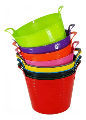 Balde Capazo Flexible Bañito Colores 55 Litros Agua Caballos