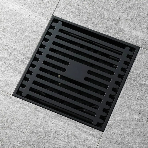 Rejilla Piso Sifonada 10x10 Metal Gris Oscuro Desagüe - Imagen 7