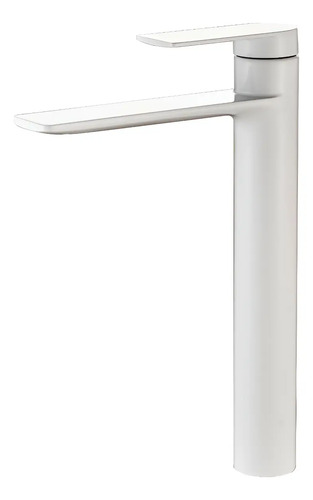 Baño Grifería Blanca Monocomando Alto Recto Mesada Bacha