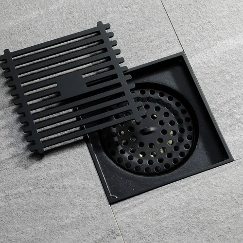 Rejilla Piso Sifonada 10x10 Metal Gris Oscuro Desagüe - Imagen 6