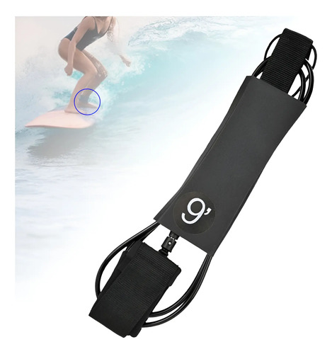 Leash Surf 9' Pies 7mm Grosor Doble Devanador Surfing - Imagen 2