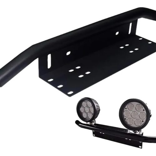 Soporte De Matrícula Con Defensa Delantera Con Dos Camineros Gris Oscuro