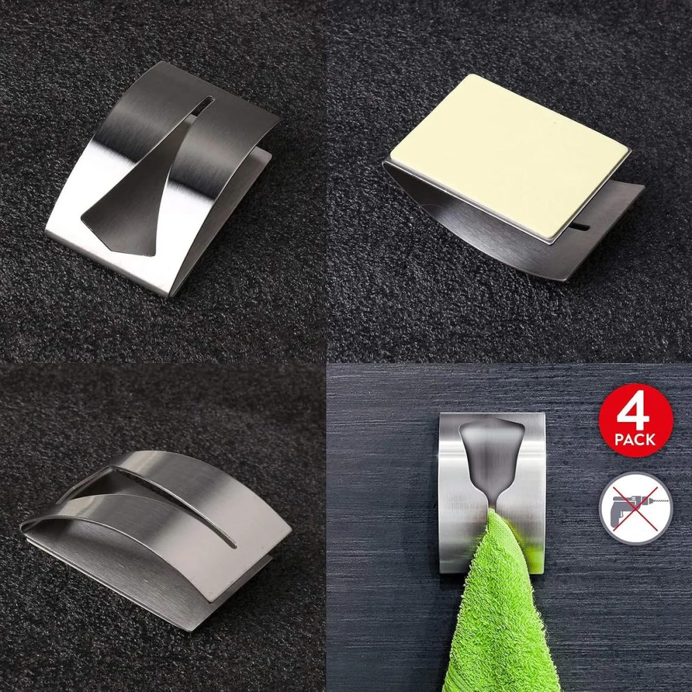 Toallero 5 Unidades Percha Para Toalla Baño Acero Repasador Acero - Imagen 4