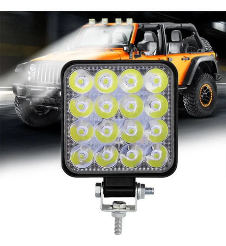 Faro Caminero Aluminio 11 Cm Cuadrado Led Luz Óptica Farol