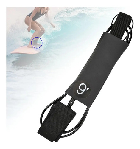Leash Surf 6' Pies 7mm Grosor Doble Devanador Surfing