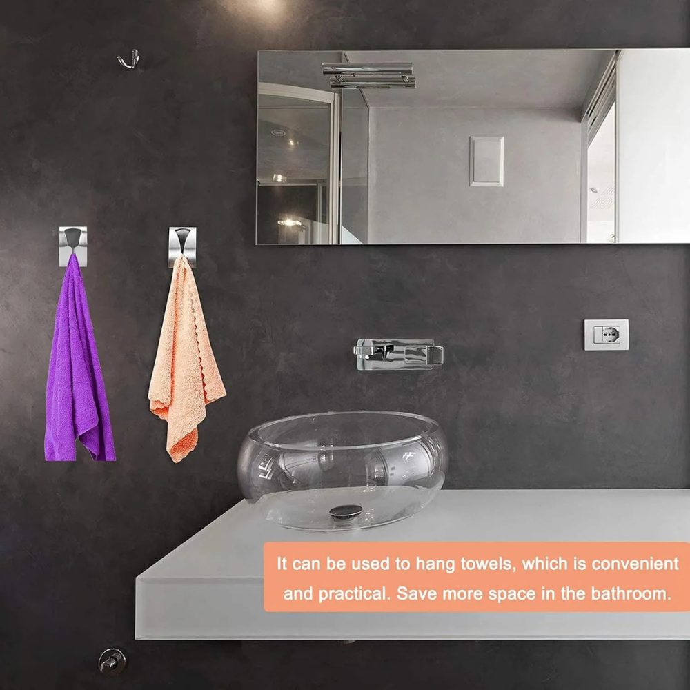 Toallero Mueca 4 Unidades Percha Para Toalla Baño Acero Acero - Imagen 4