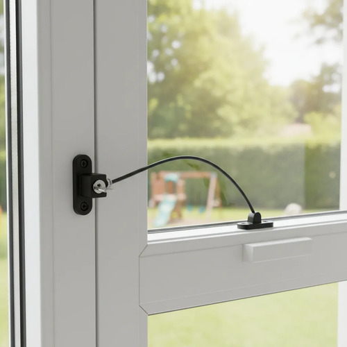 Traba Llave Ventanas De Aluminio Seguridad Niños Limitador - Imagen 3
