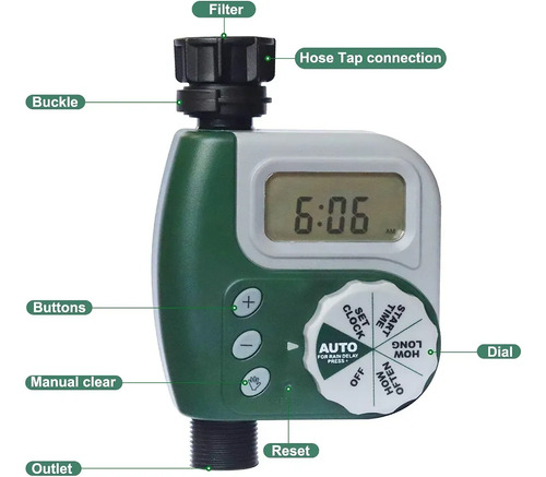Riego Controlador Green Valley Timer Jardin - Imagen 6