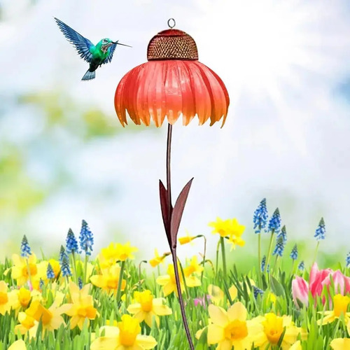 Comedero De Pájaros Flor De Acero - Imagen 2