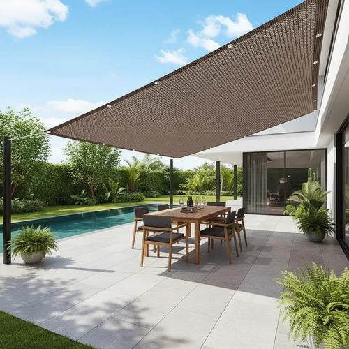 Toldo Con Ojales 4 M X 4 M Tela Sombra 90% Excelente Jardín