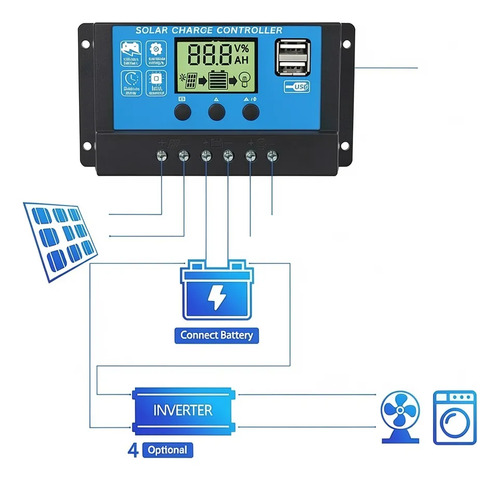 Regulador Controlador De Voltaje 30 Amp 12-24 V Panel Solar - Imagen 2
