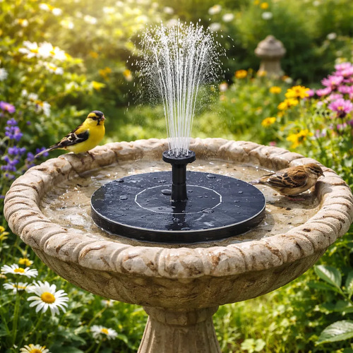 Bomba Solar Fuente Estanque Baño Pájaros Jardín Piscinas