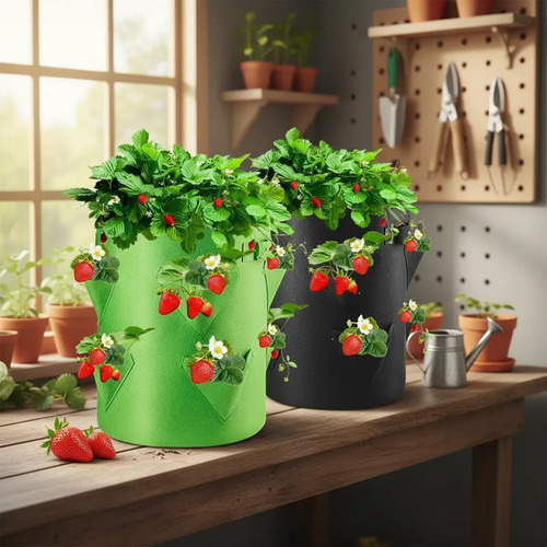 Cultivos Orgánicos Maceta Frutillas Tomate Huerta Orgánica