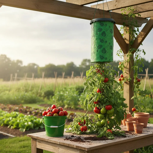 Cultivos Orgánicos Maceta Tomate Huerta Orgánica