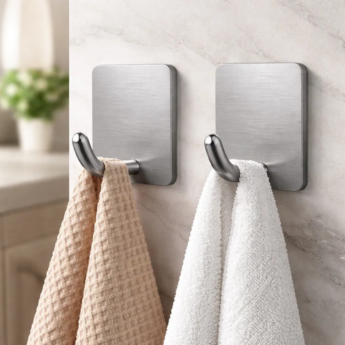 Toallero 2 Unidades Percha Para Toalla Baño Acero Repasador