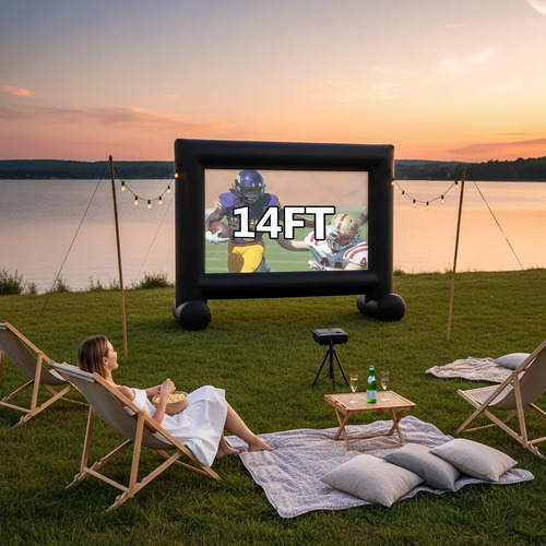 Pantalla De Proyección Inflable 14 Pies Cine Exterior