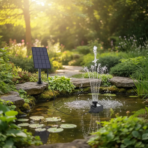 Bomba Solar Para Fuente Estanque Baño Pájaros Jardín - Imagen 2