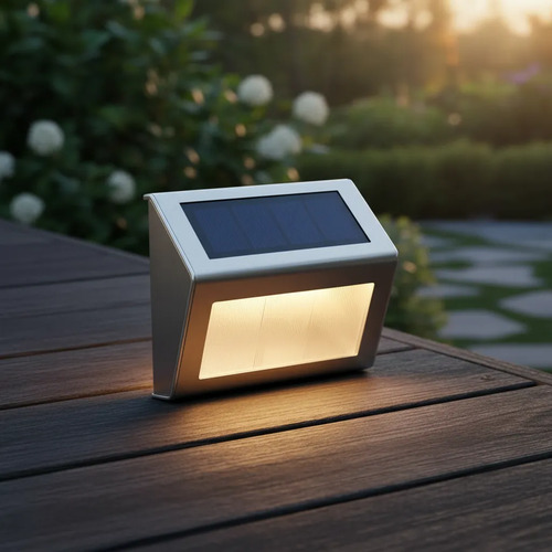 Lampara Solar Luz Jardin Deck Escalerasl Ed
