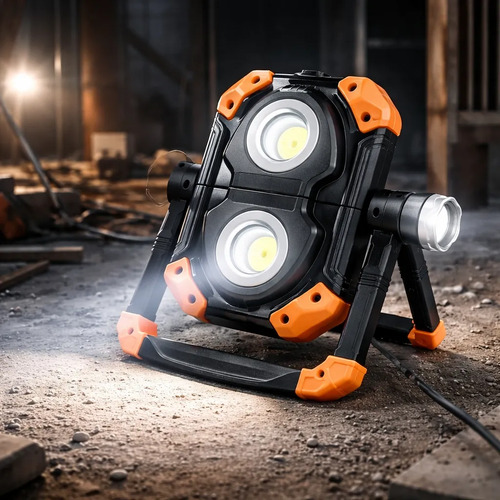 Lampara Recargable De Trabajo Doble Mecanico Construccion