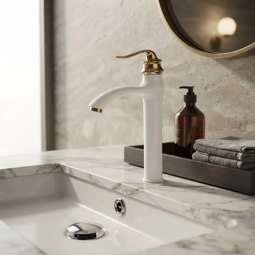 Monocomando Grifería Baño Para Lavatorio Niza Alta Oro